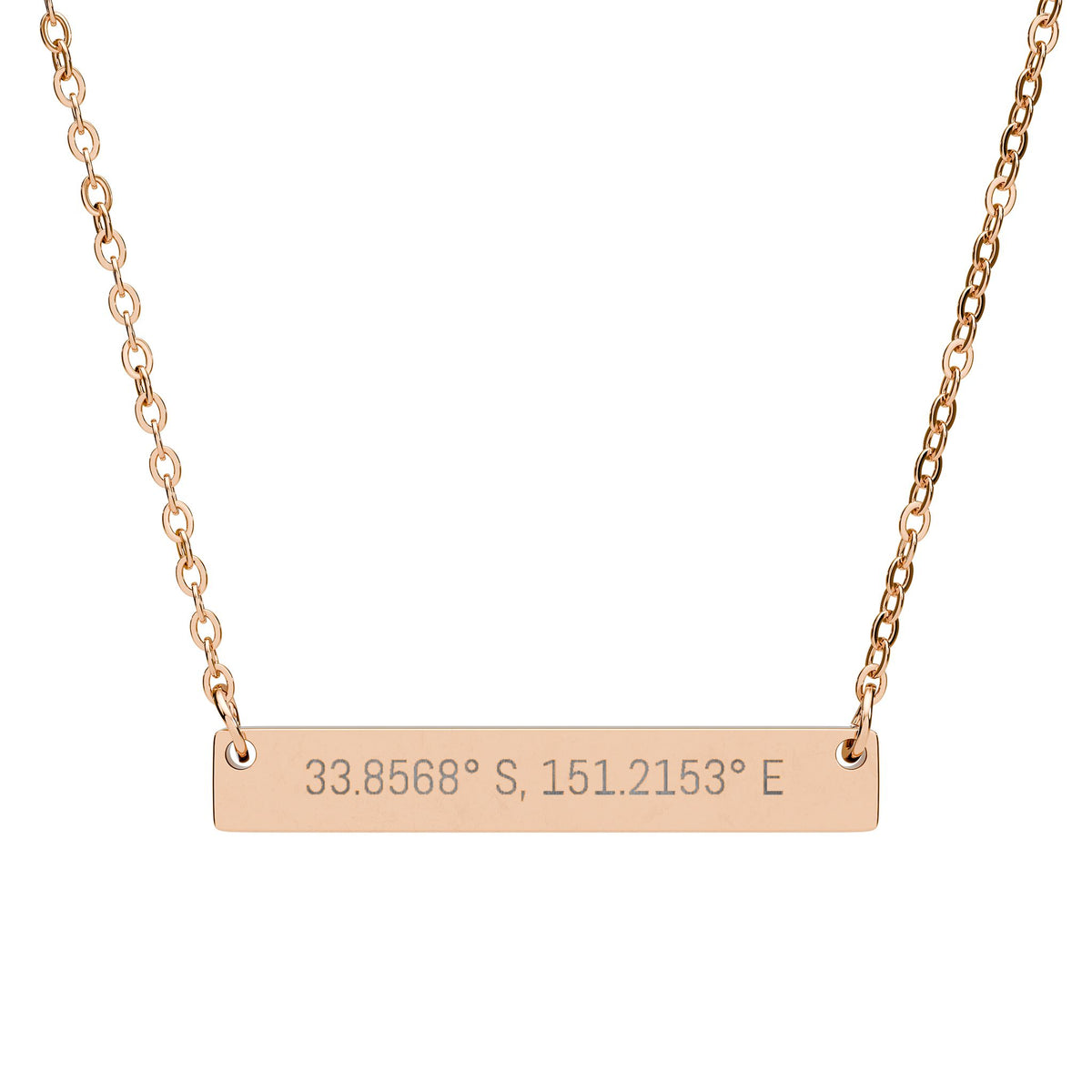 Personalised Horizontal Bar Necklace with your coordinates