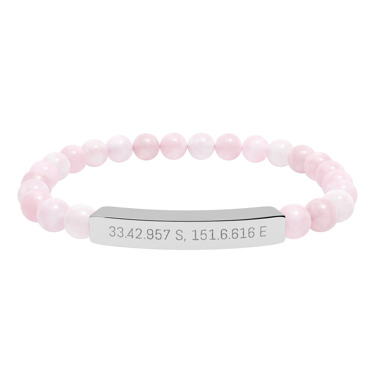 Personalised Stone Stretch Bracelet with your coordinates