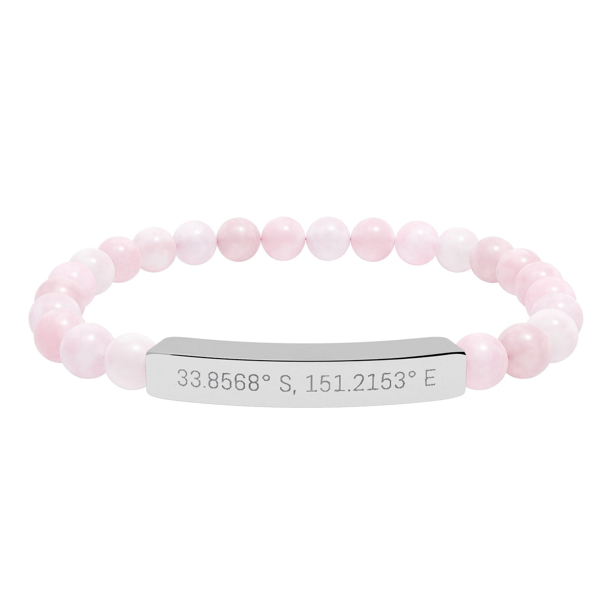 Personalised Stone Stretch Bracelet with your coordinates