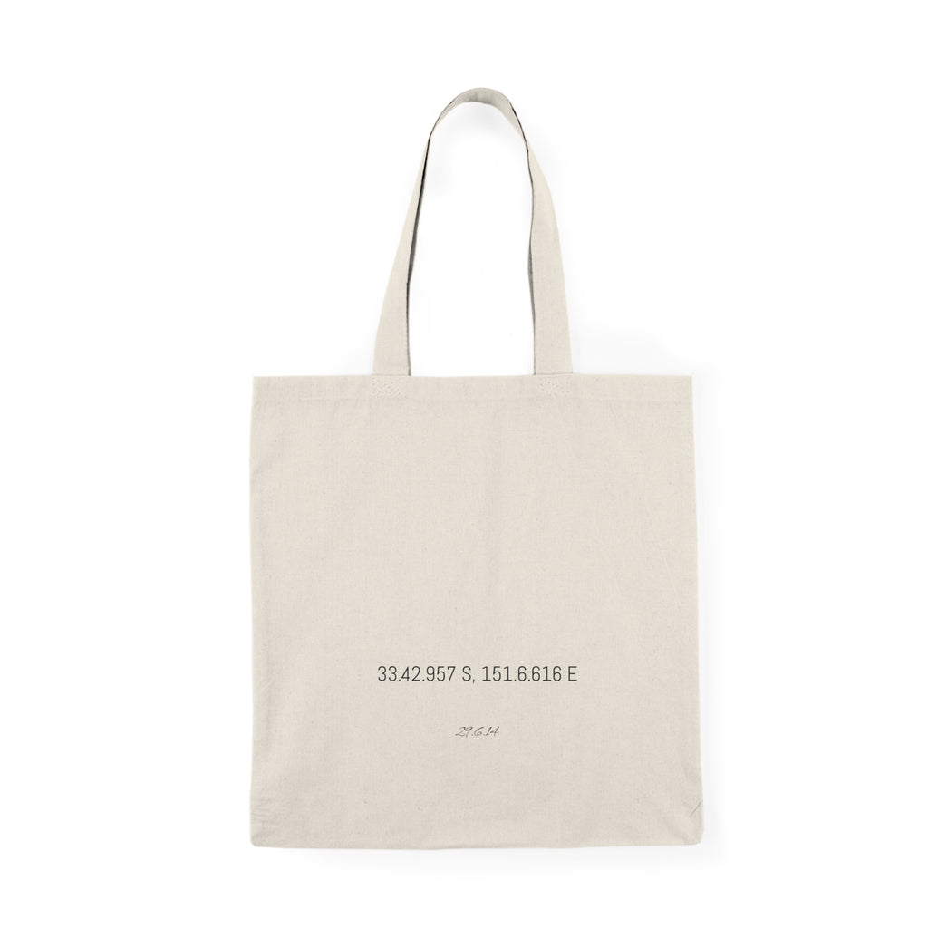 Personalised Natural Tote Bag with your coordinates