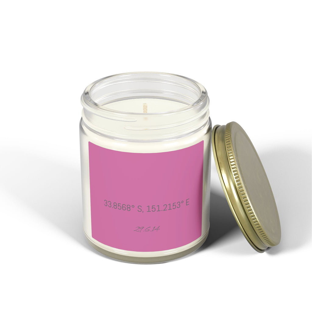Open 9oz clear jar candle with gold lid
