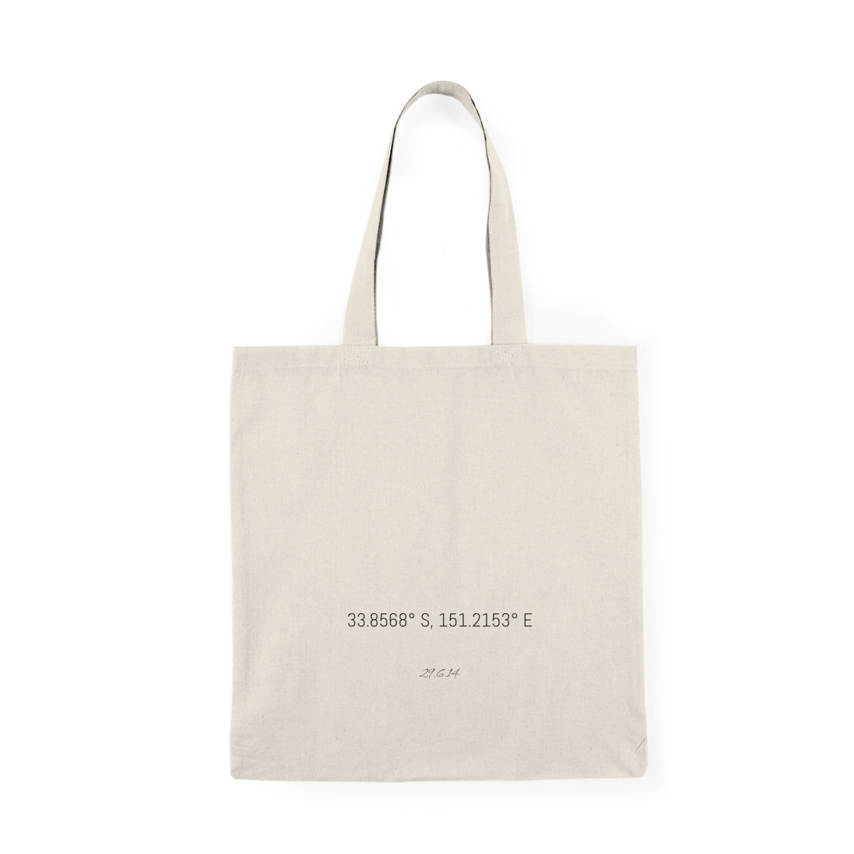 Personalised Natural Tote Bag with your coordinates